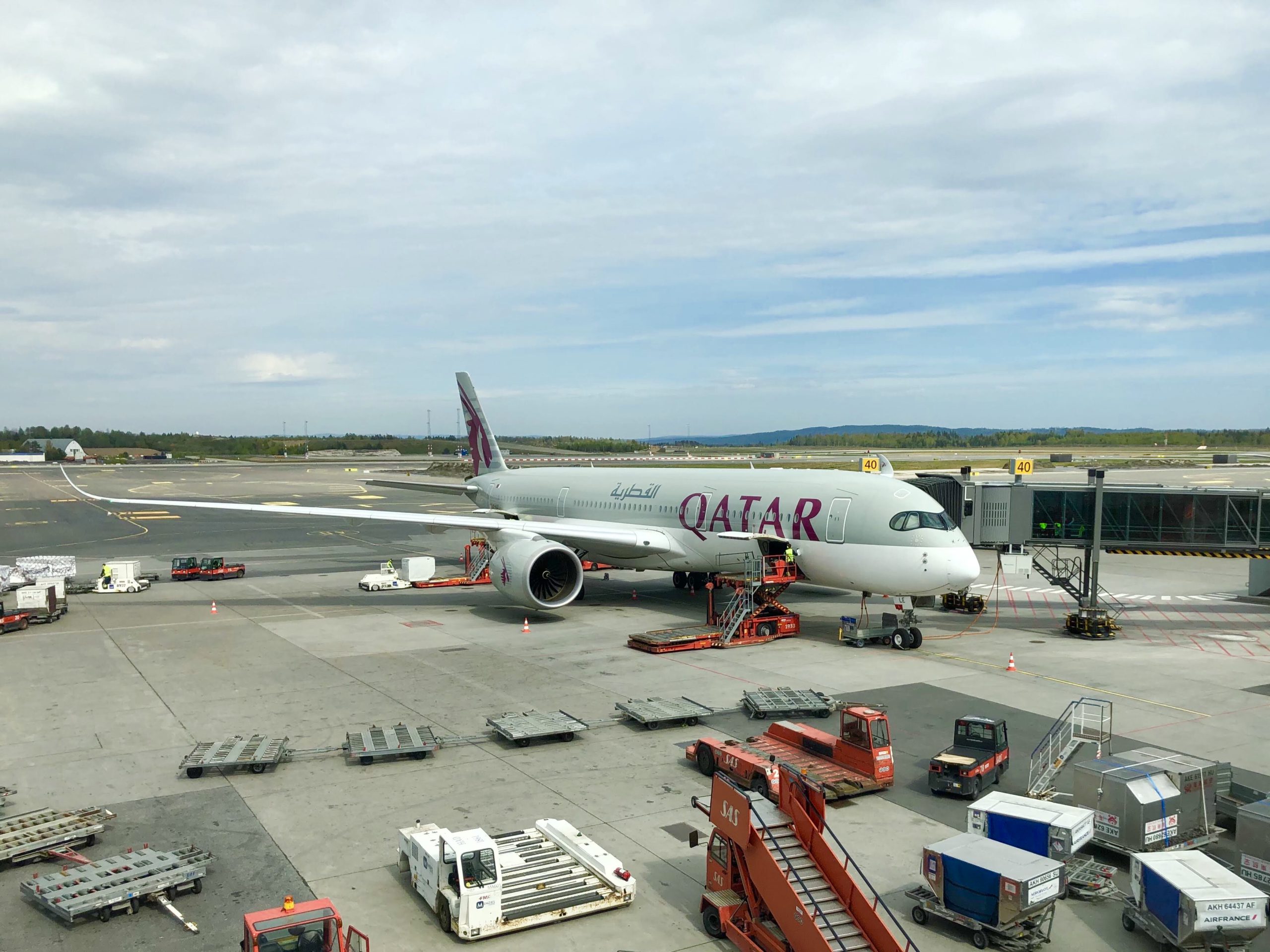Qatar Airways A350 Business Class Oslo to Doha Review Boarding Group One