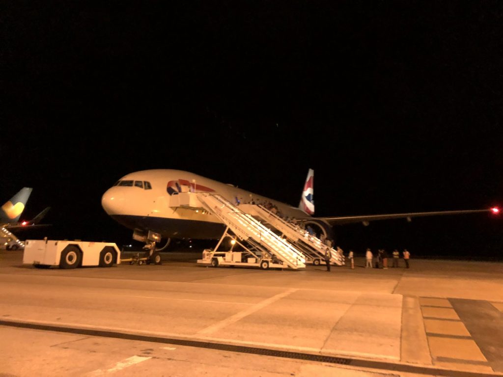 BA 777 at Bridgetown Airport