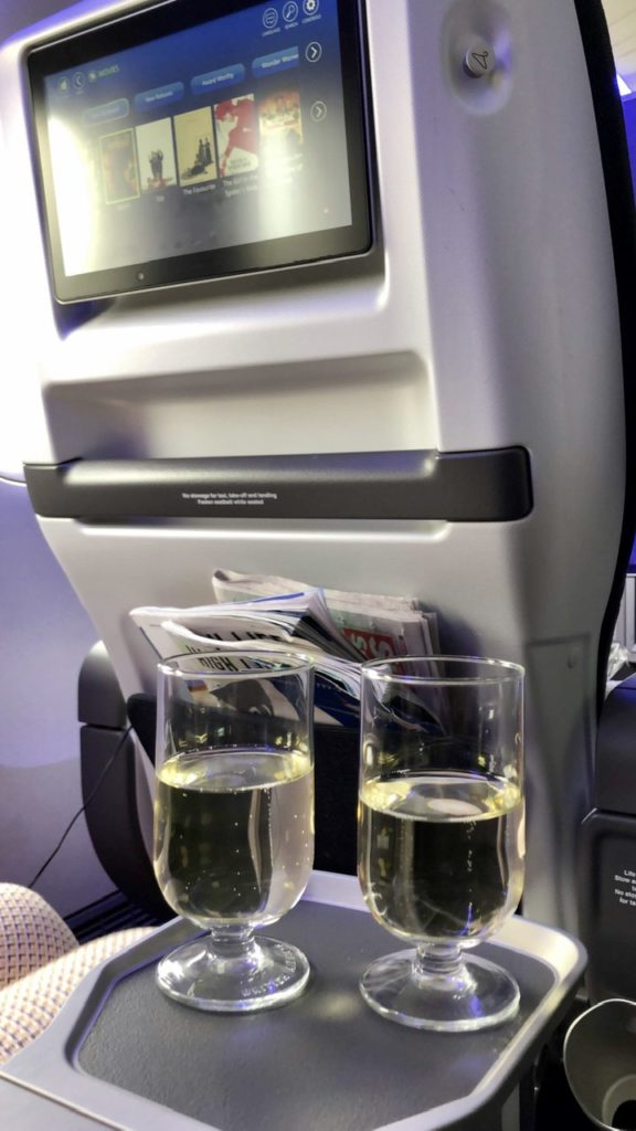 Sparkling wine in BA Premium Economy