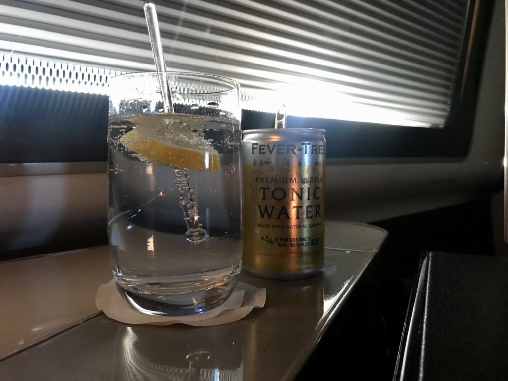 Gin and tonic on BA First