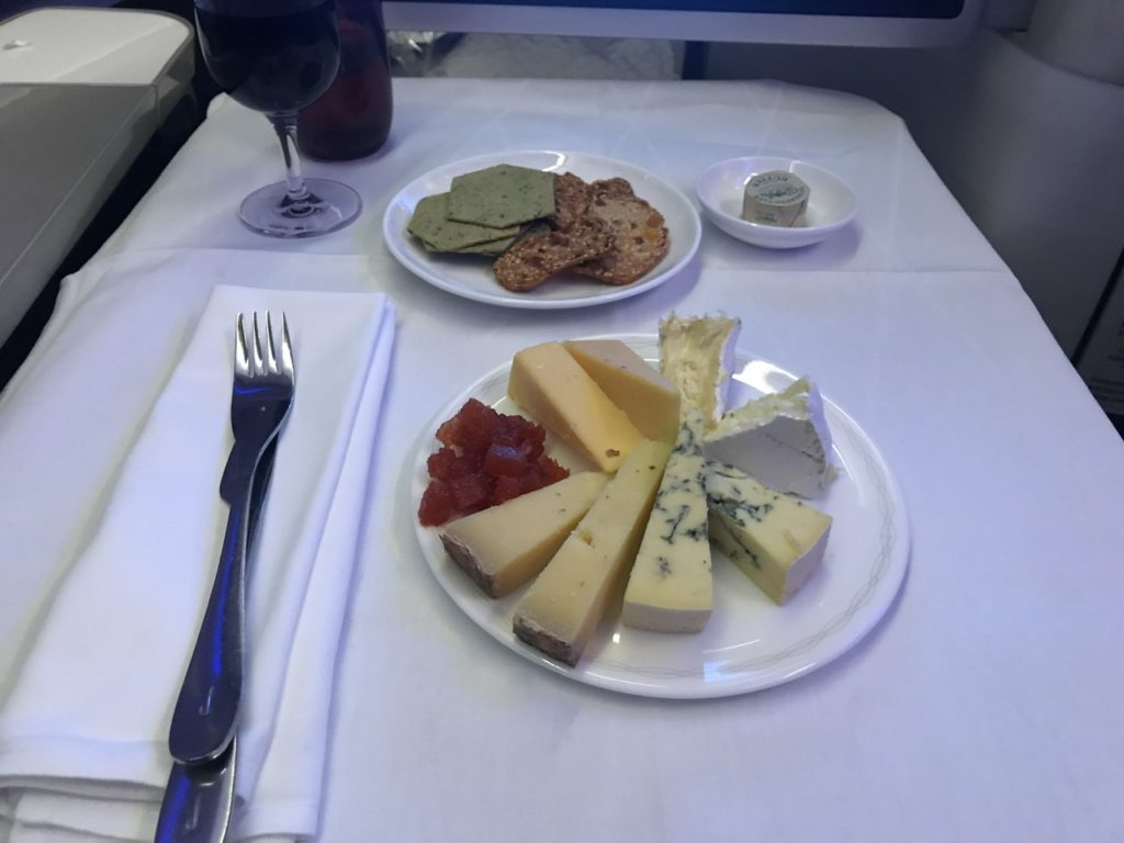 Cheese plate on BA First