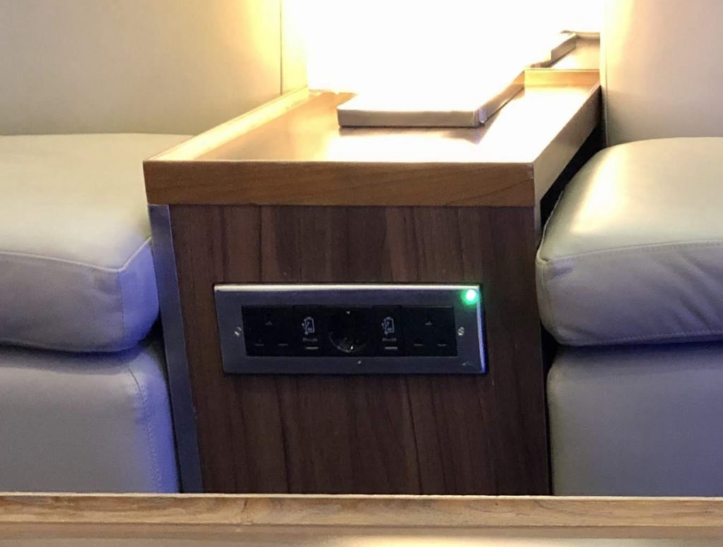 At-seat sockets in the BA Arrivals Lounge, Heathrow