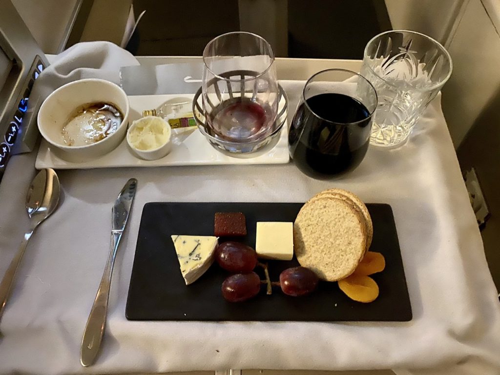 Cheese course on BA 747 business class