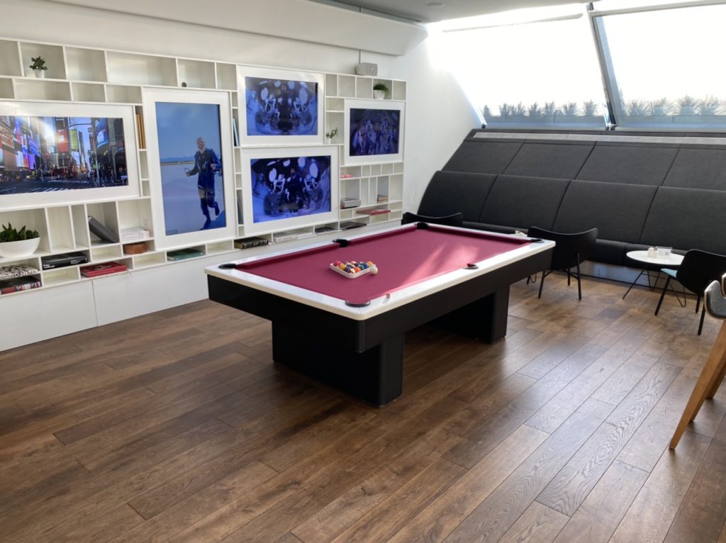 Pool table in Virgin Atlantic Clubhouse at London Heathrow