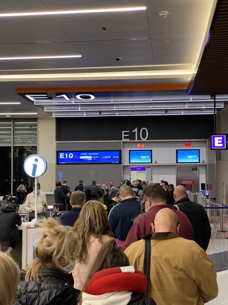 Boarding Gate for our flight from Boston to London