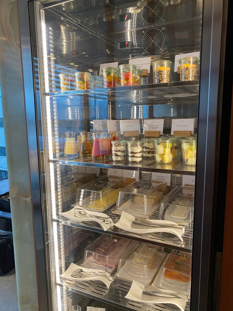 Food fridge in Cathay Pacific Lounge