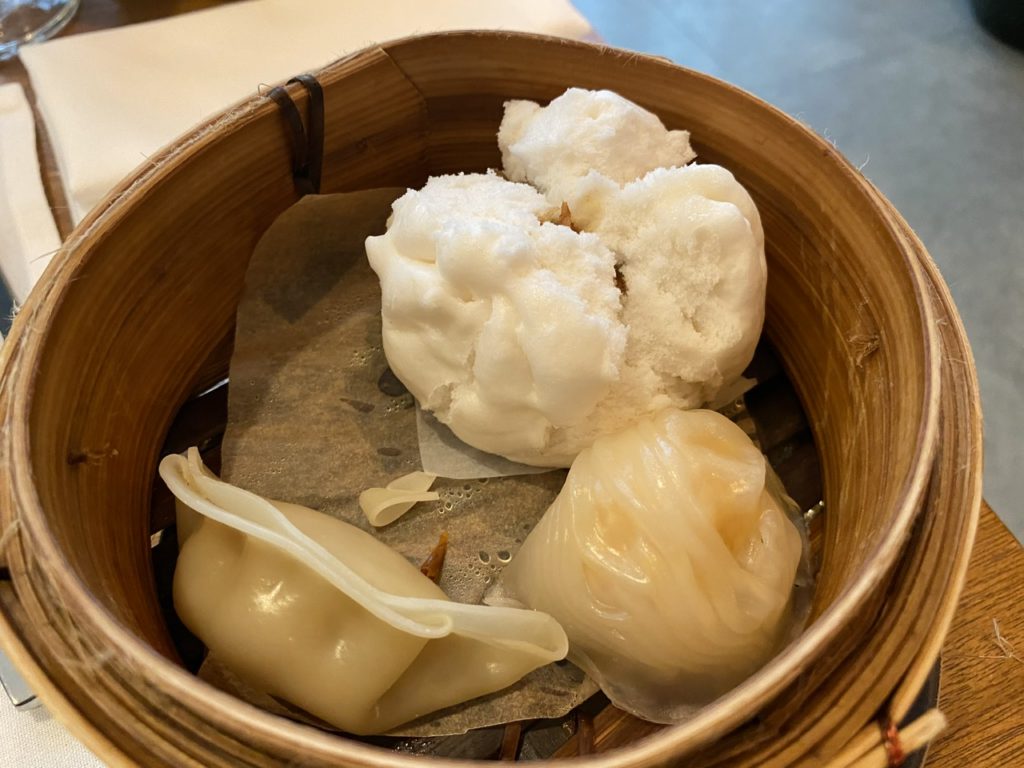 Dim sum in the Cathay Pacific Lounge