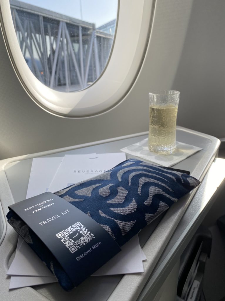 L:A Burket Amenity kit on Finnair business class