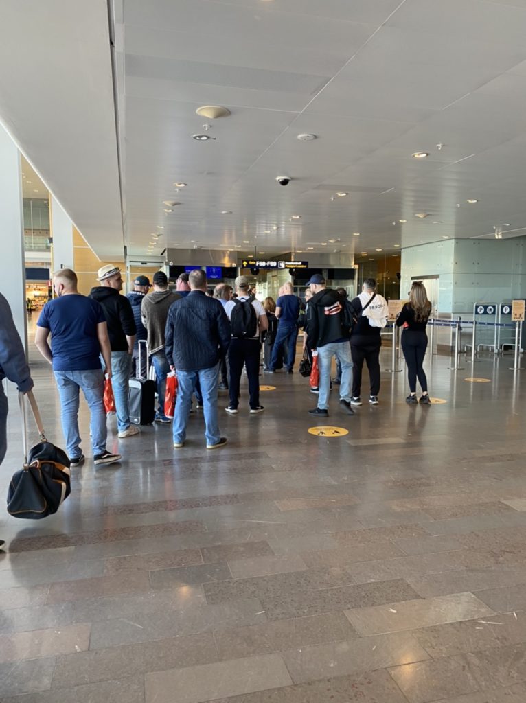 The gate for Finnair flight AY17 at ARN