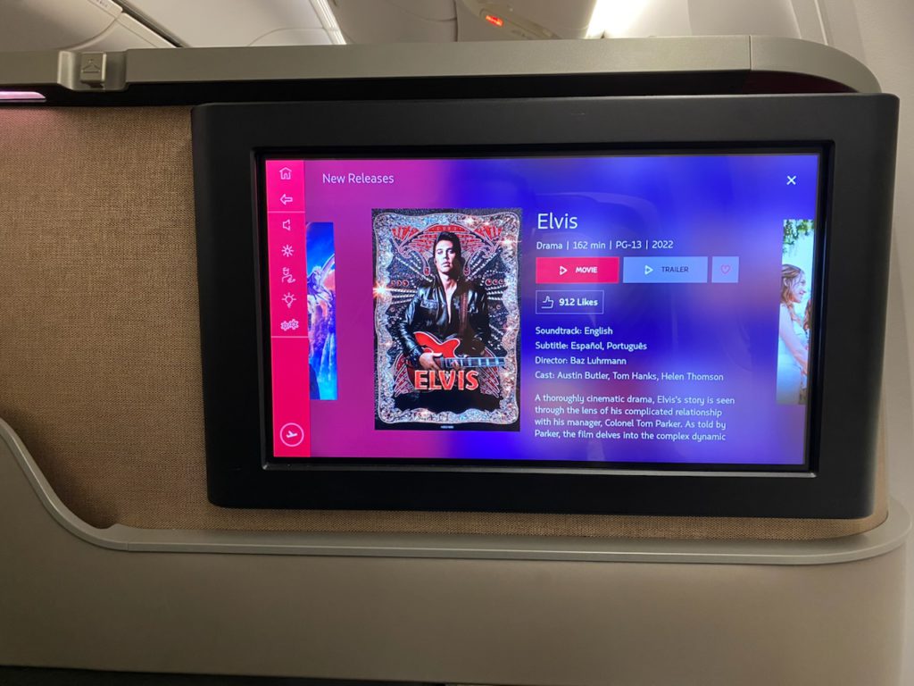 IFE on LATAM 777 business class