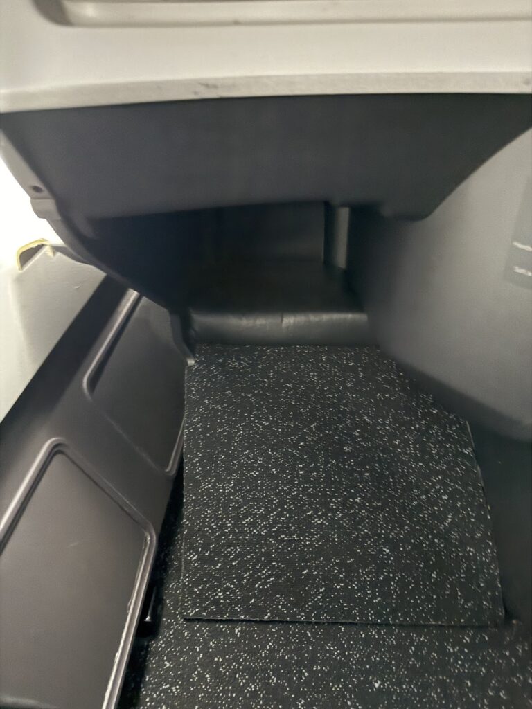 Footwell on Delta Business Class Suite