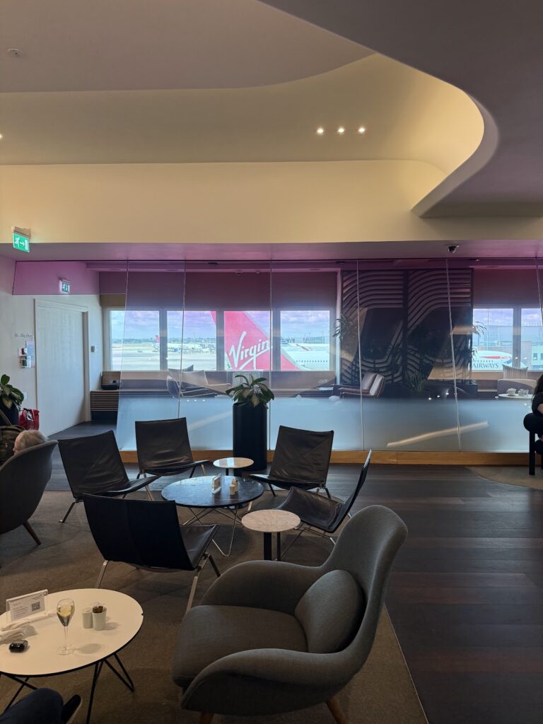 Virgin's Clubhouse Lounge at Heathrow T3