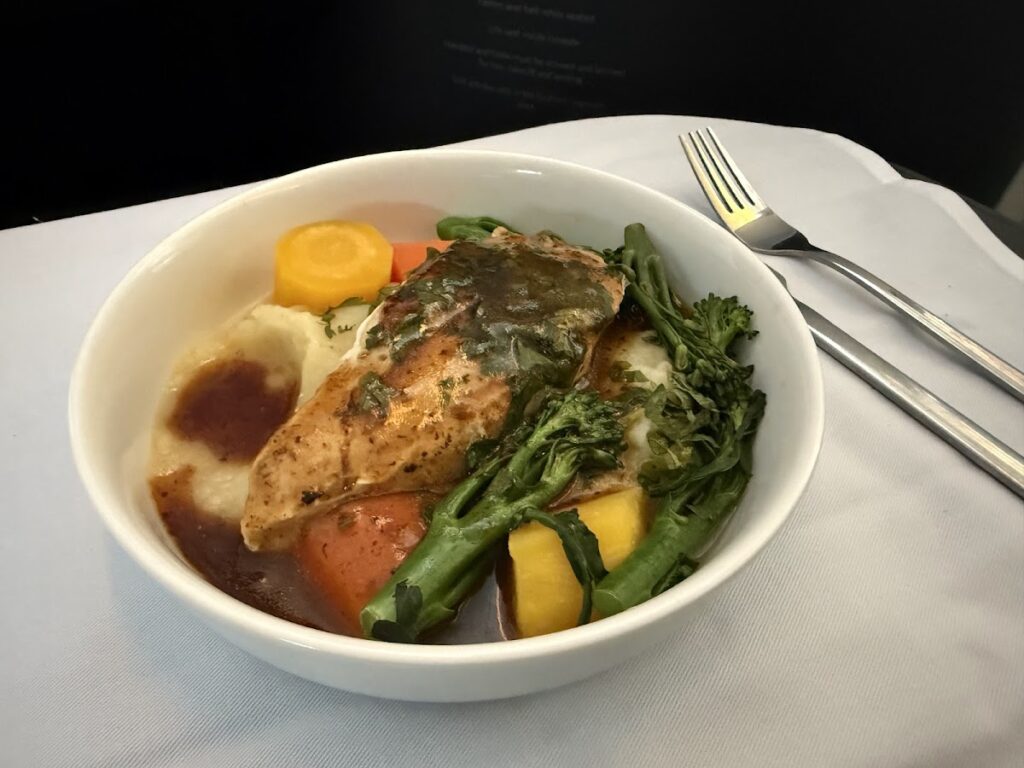 Main course on Delta Business Class
