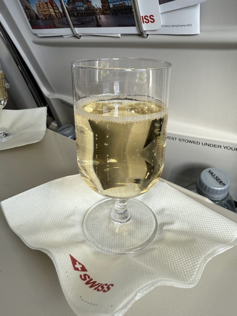 Champagne on SWISS A220 Business