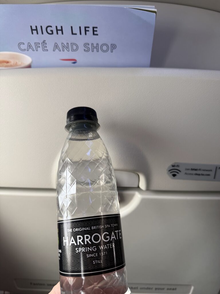 Water served in BA economy