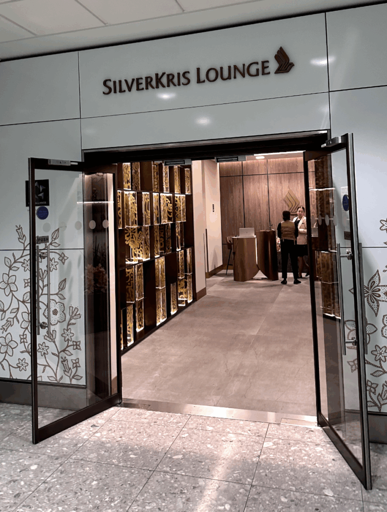 Entrance to the SilverKris Lounge at Heathrow T2 (B Gates)