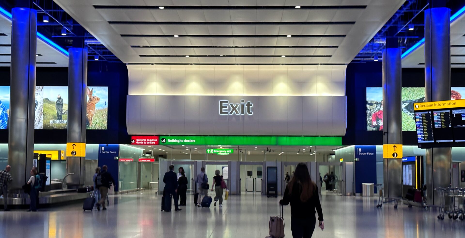 Baggage reclaim and exit at Heathrow Terminal 2