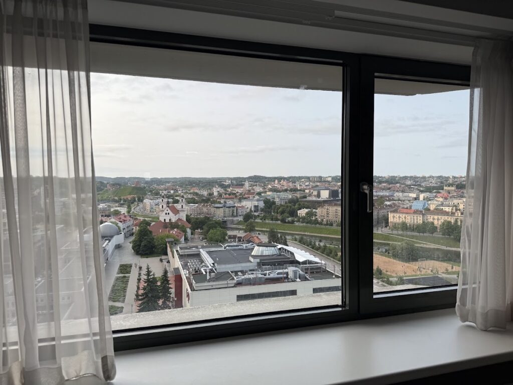 Impressive view from my room at Radisson Blu Hotel Lietuva
