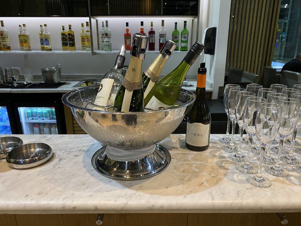 Selection of wines in the Latam Lounge