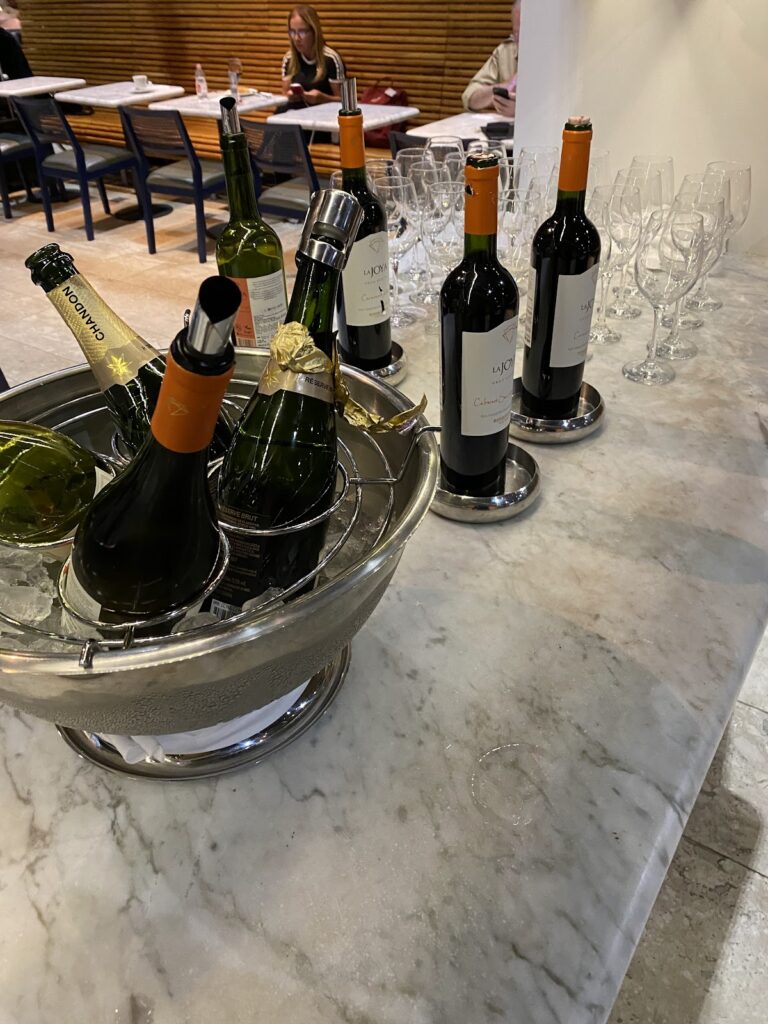 Wine selection in the Latam Lounge São Paulo Guarulhos