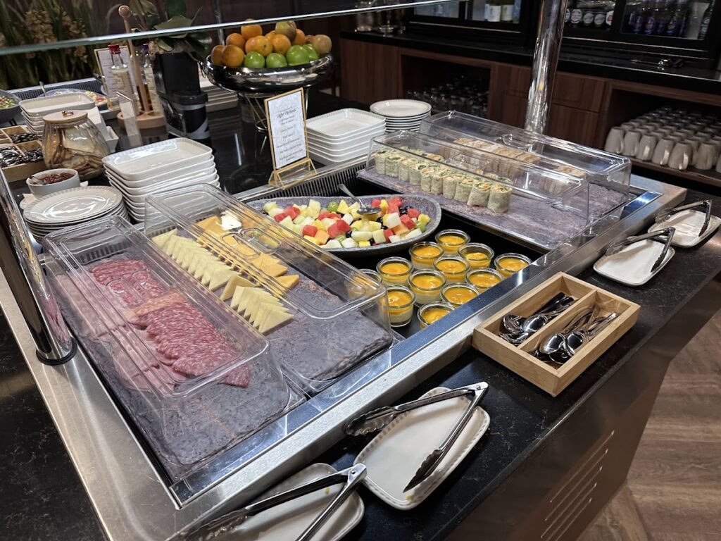 Food in the SilverKris Lounge Heathrow