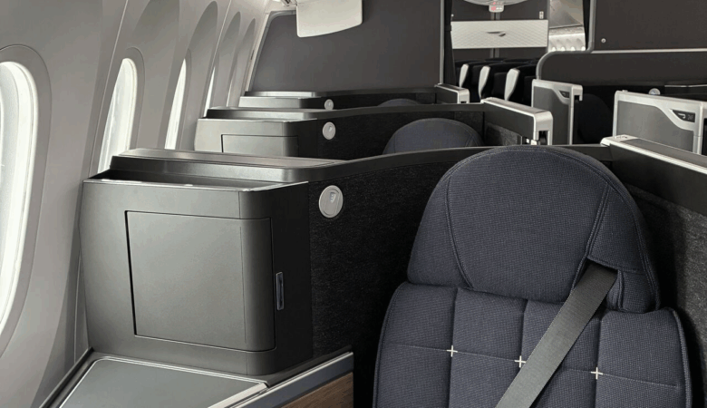 787 Club Suite cabin with new Premium Economy visible in the background