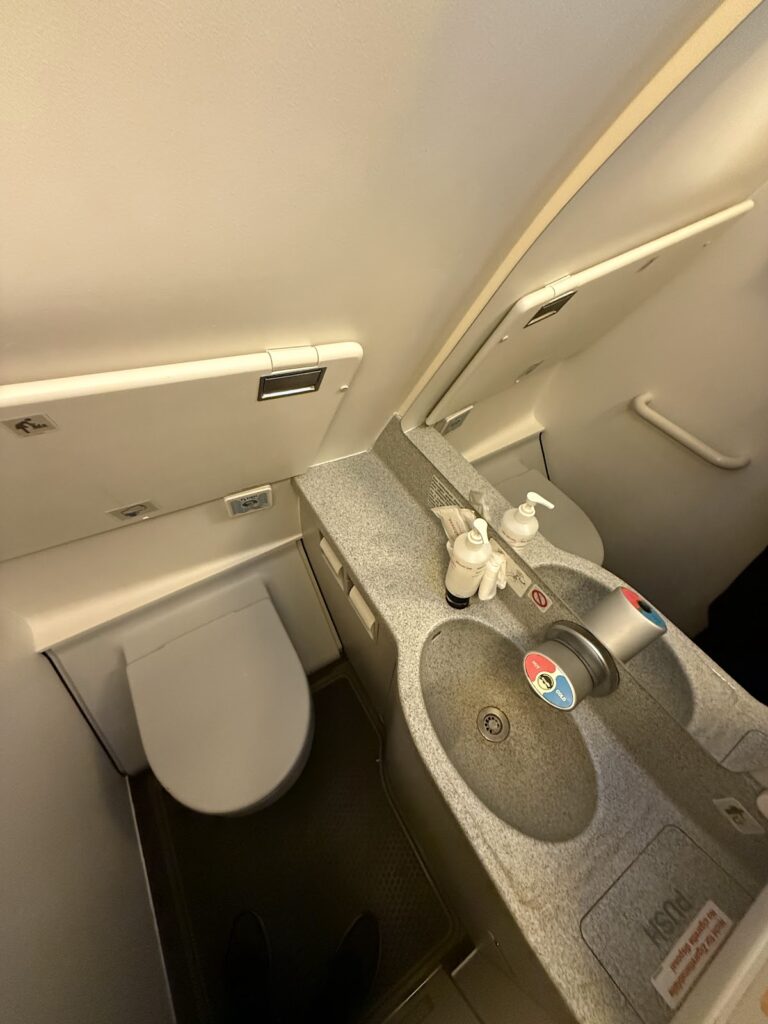 Business class washroom on Austrian Airlines A320