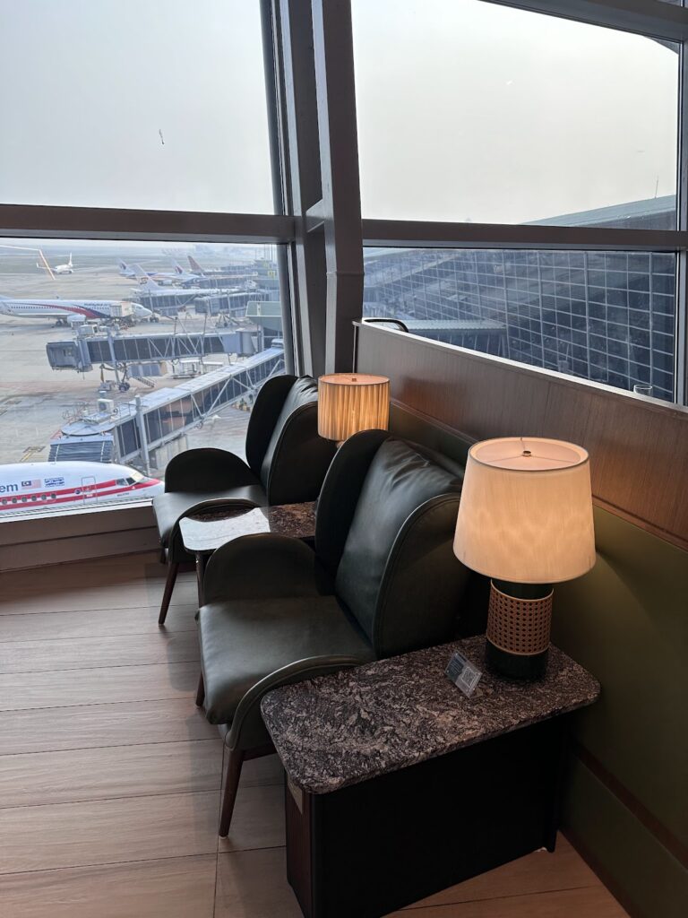 Seating in the Plaza Premium First Lounge Kuala Lumpur
