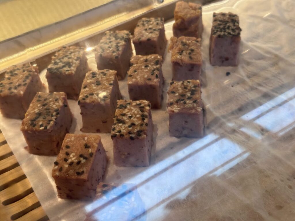 Cakes on the buffet in Plaza Premium First
