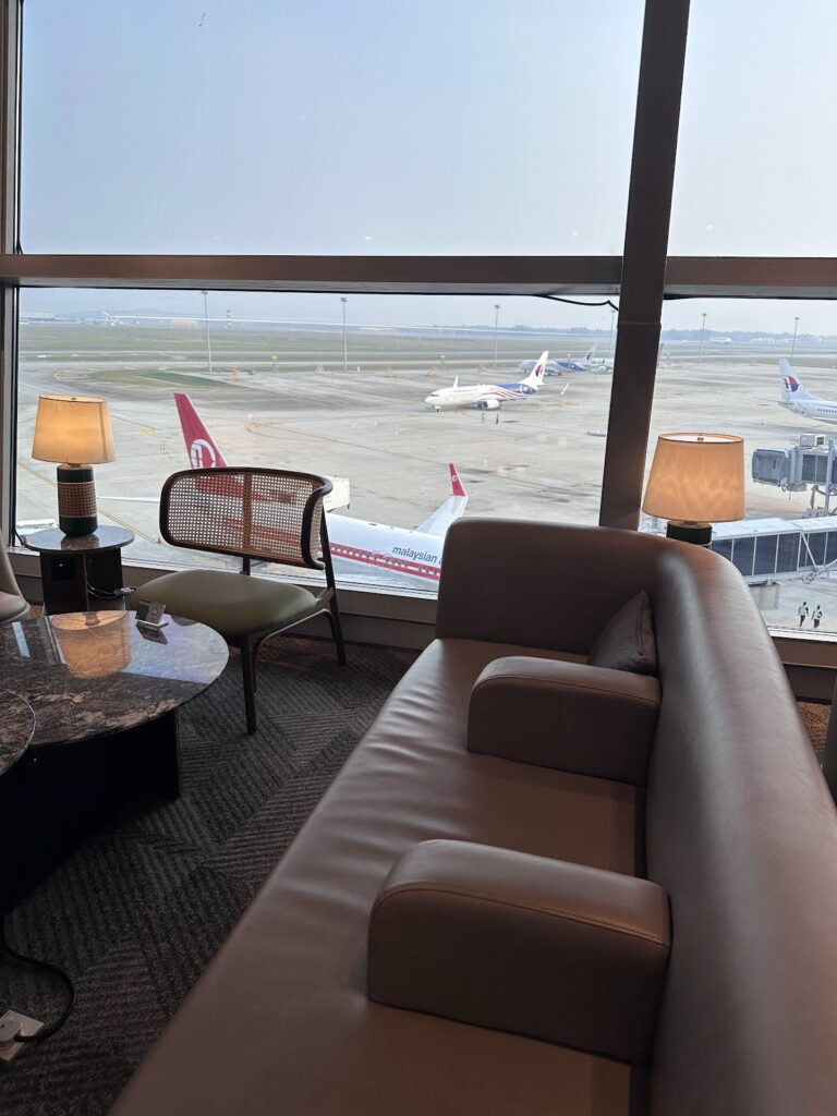 Seating in the Plaza Premium First Lounge Kuala Lumpur