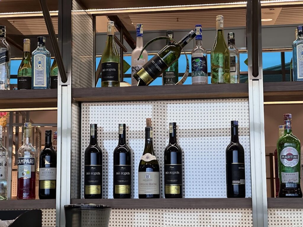 Wines and spirits in the Plaza Premium First Lounge