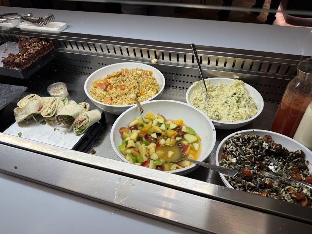 Buffet food at The View Lounge Brussels Airport