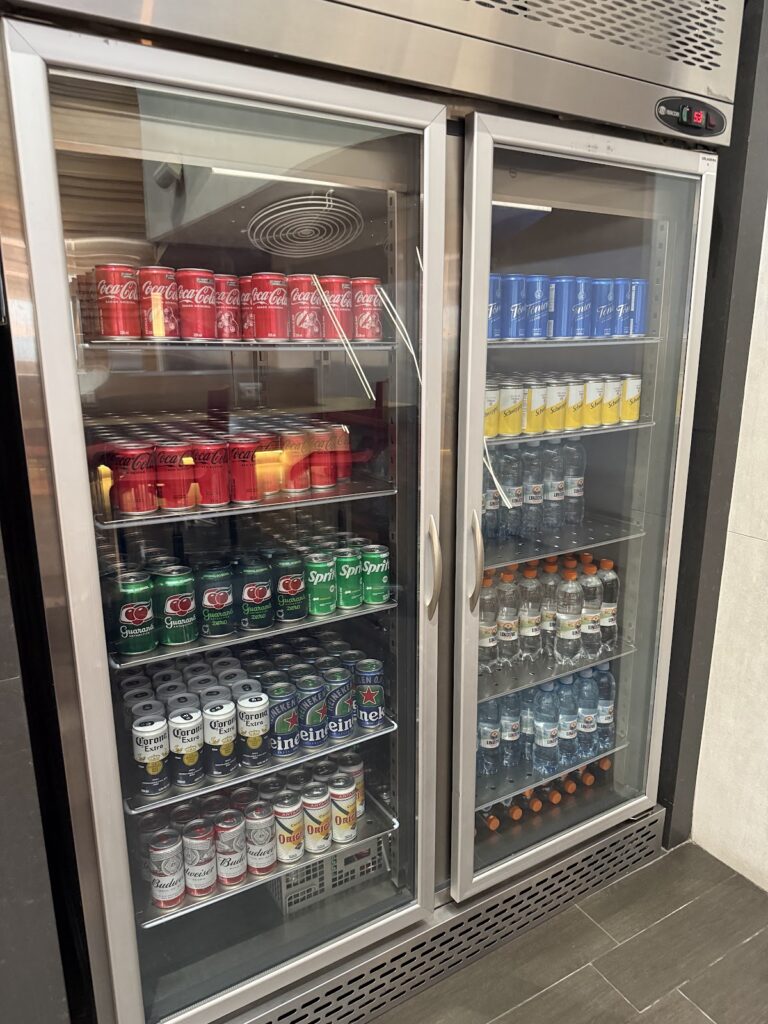 Soft drinks in the American Airlines Lounge São Paulo