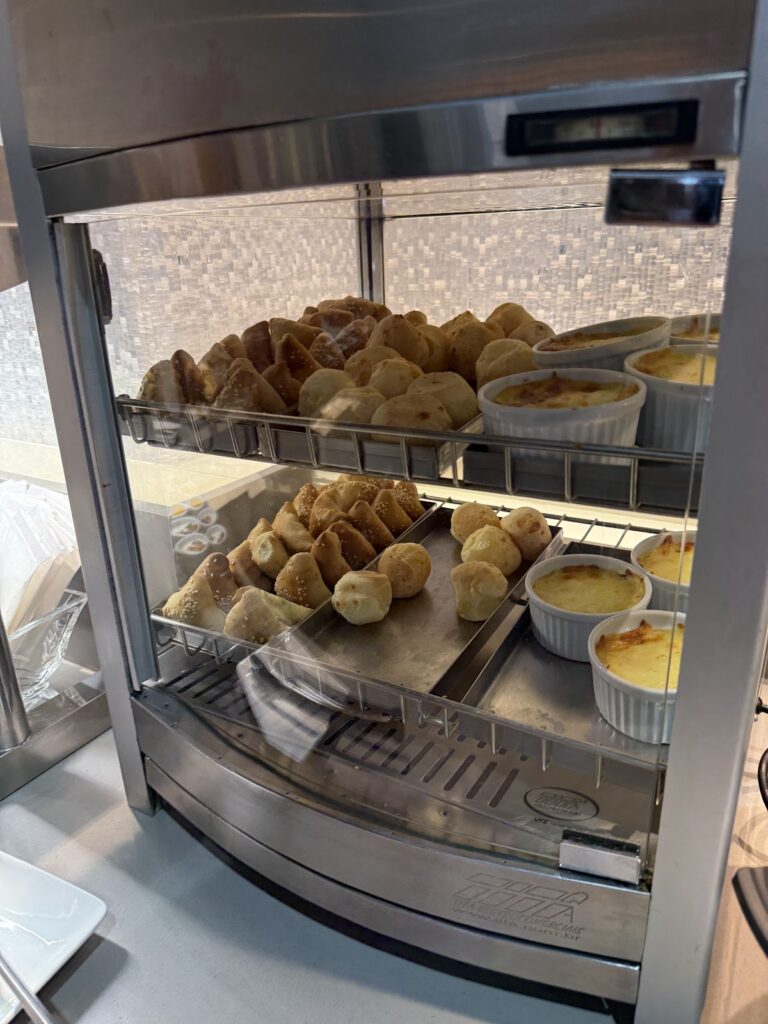 Breads and pastries in the American Airlines Lounge São Paulo
