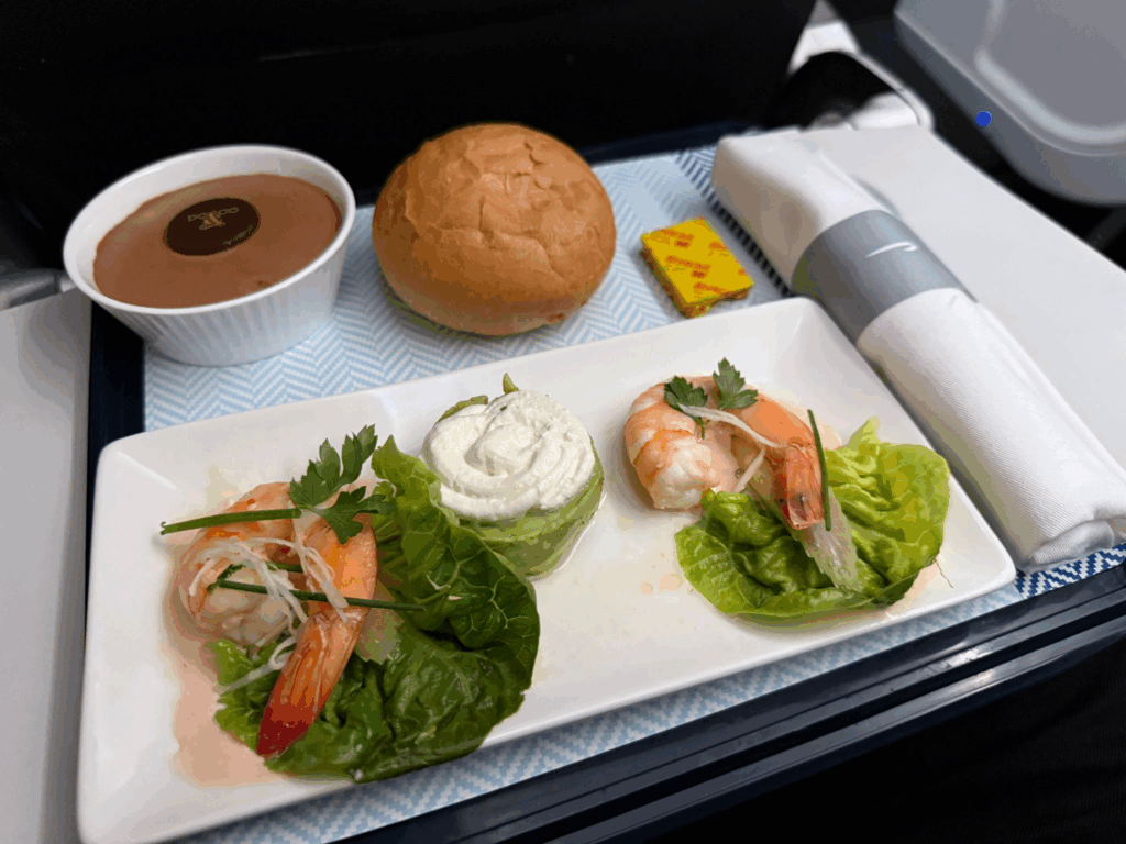 2 prawn "meal on BA Club Europe