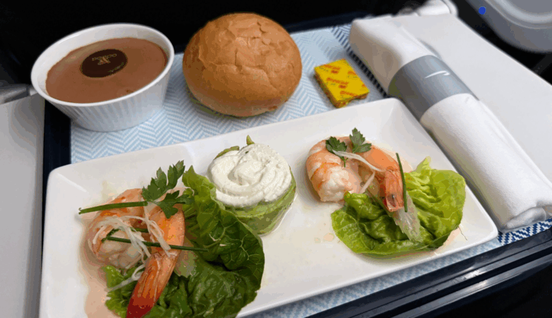 2 prawn "meal on BA Club Europe