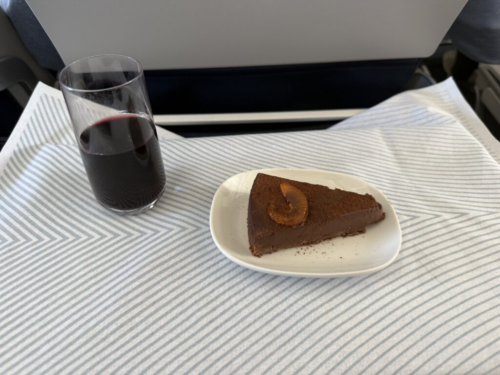 Dessert served on Aegean, after clearing the main course
