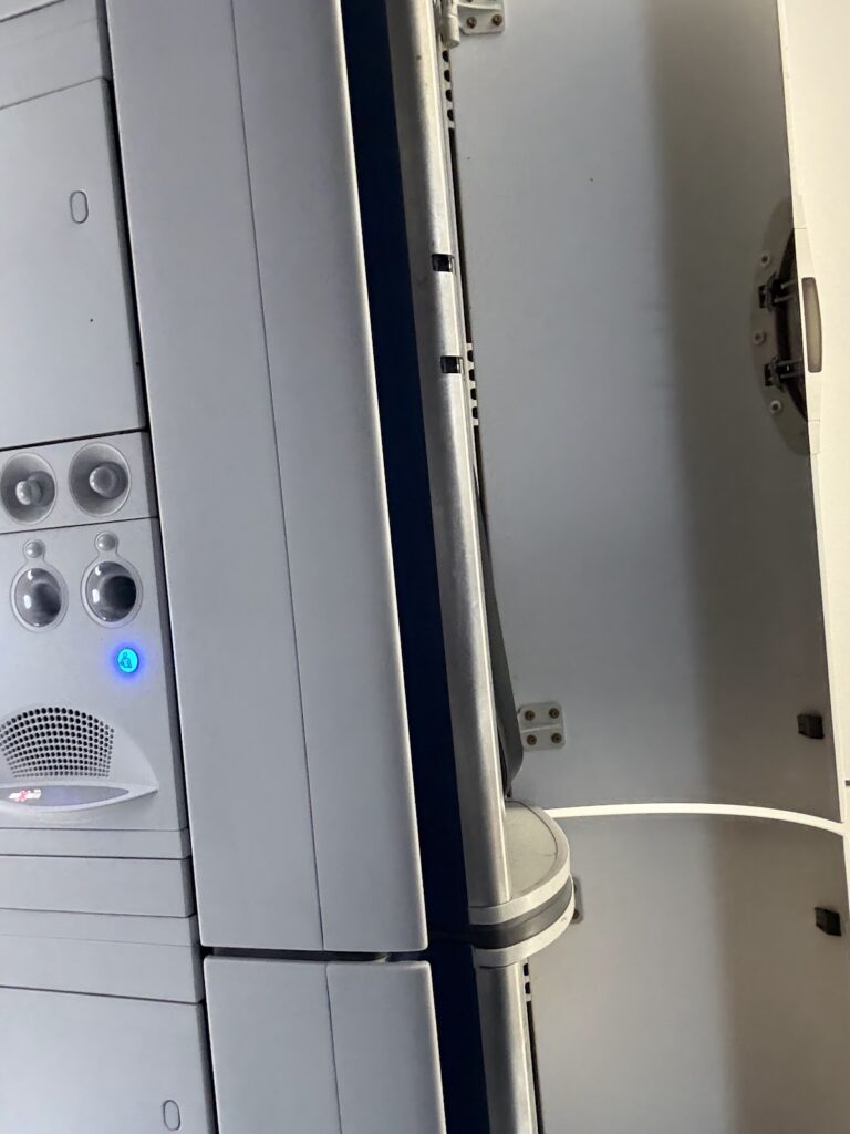 Overhead panels and luggage bins on Aegean A321neo Business Class