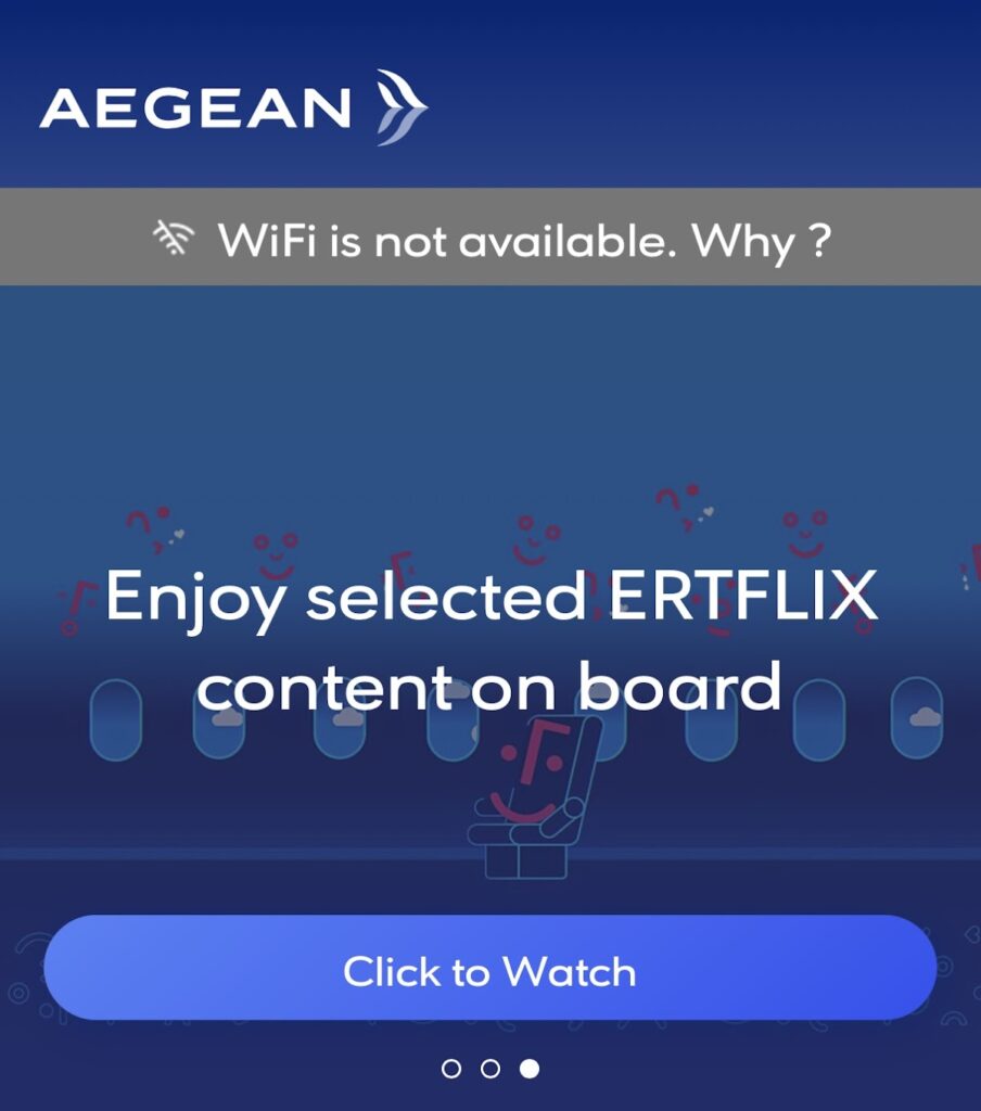 Wi-Fi portal on Aegean A321neo