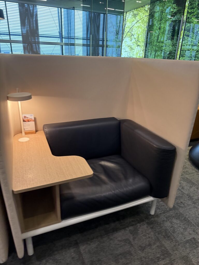 Seating in the Lufthansa Lounge London Heathrow