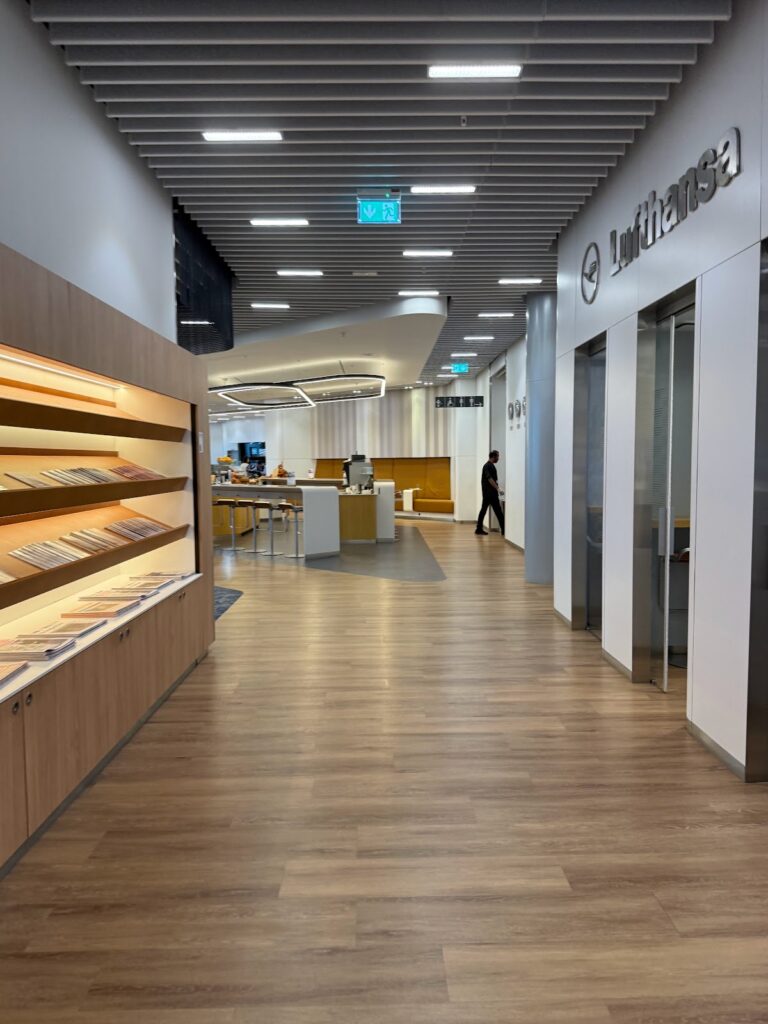 Entering the Lufthansa Lounge