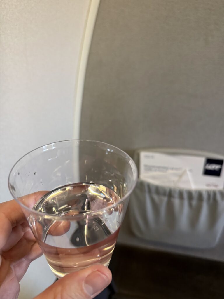 Water after boarding on LOT European Business Class