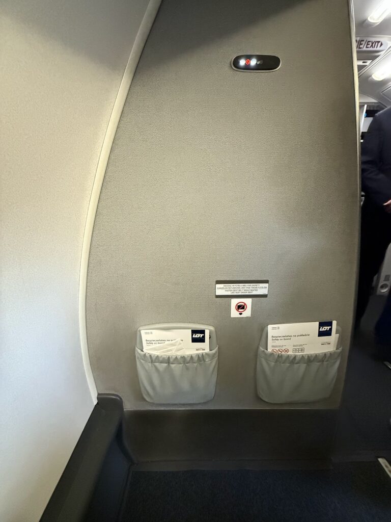 Seat back pockets were a stretch to reach on LOT Business Class
