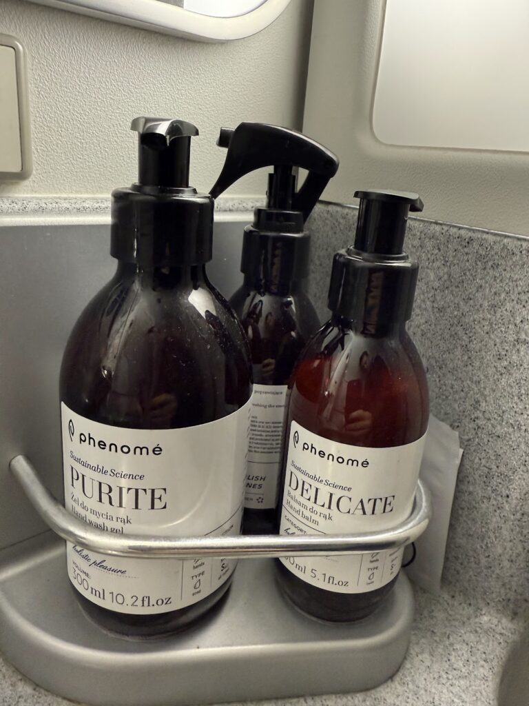 Soaps and toiletries in LOT Business Class