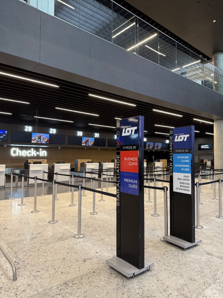 LOT check-in at Vilnius airport