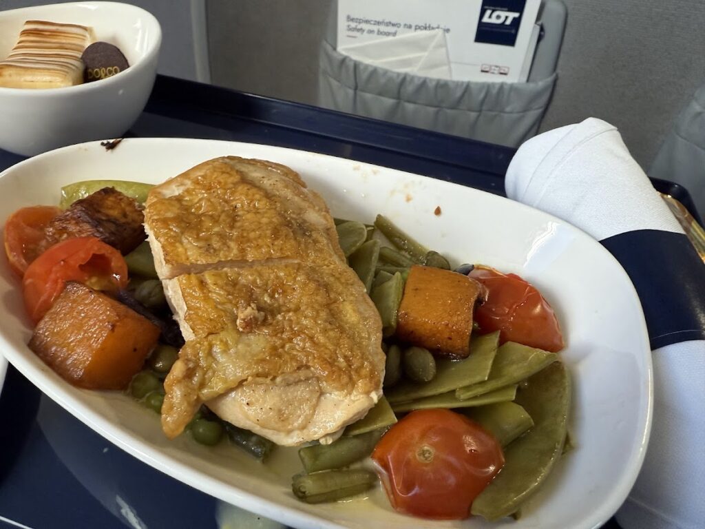 Chicken main on LOT Business Class