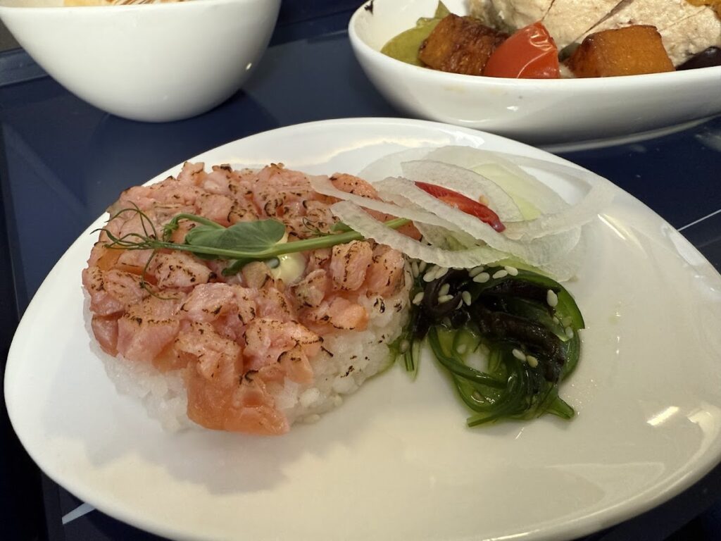 Salmon starter on LOT Business Class