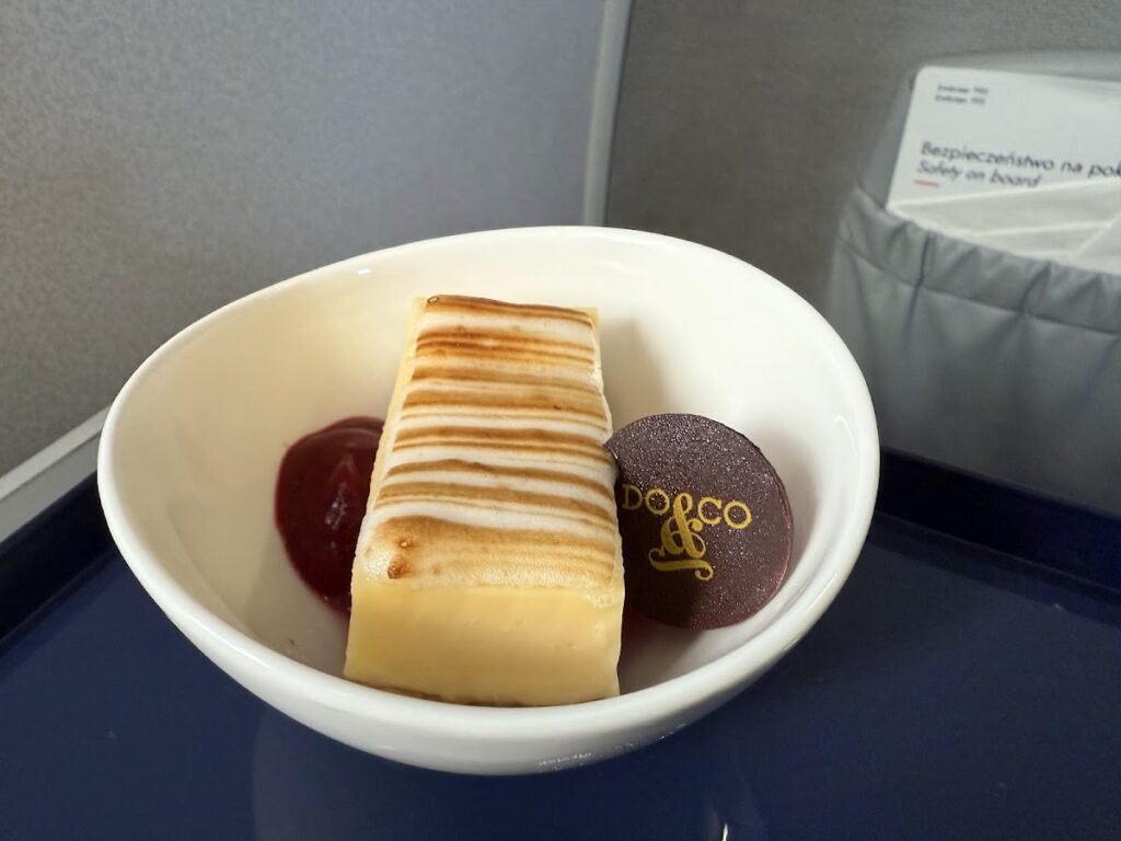 Dessert on LOT Business Class