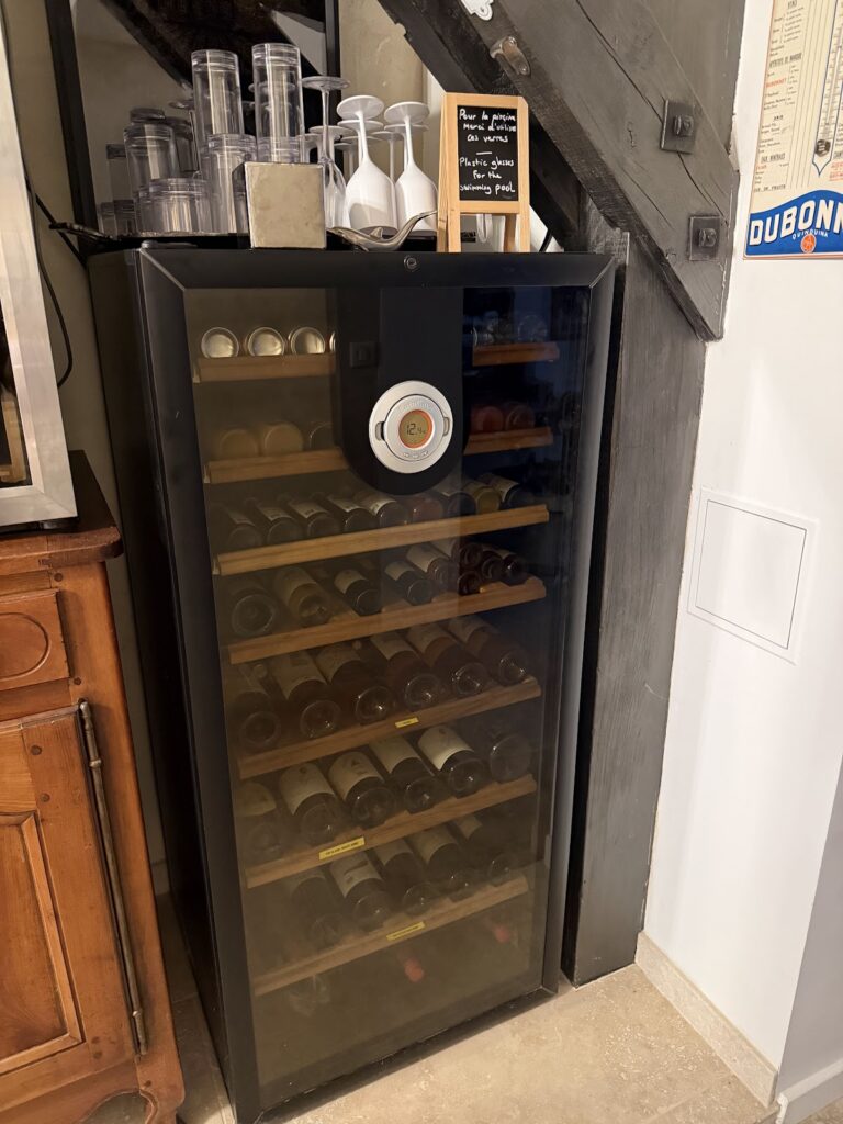 Self-serve wine fridge at Chateau du Palanquey & Spa
