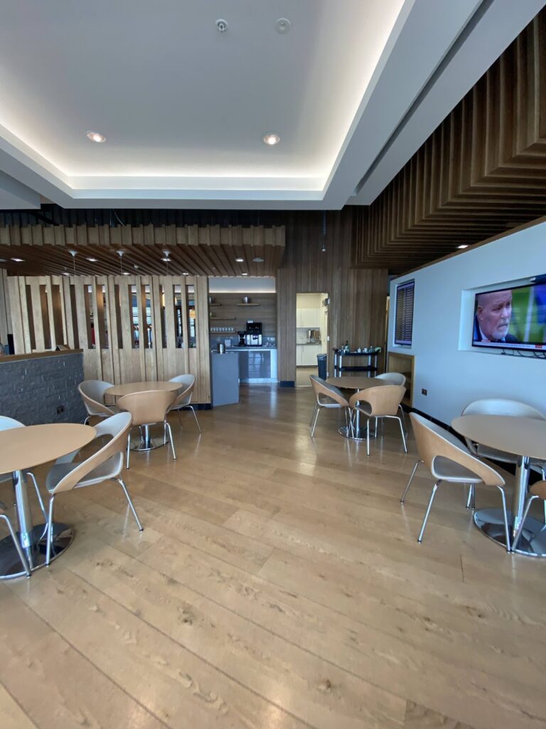 Dining area in the Aer Lingus Lounge Heathrow